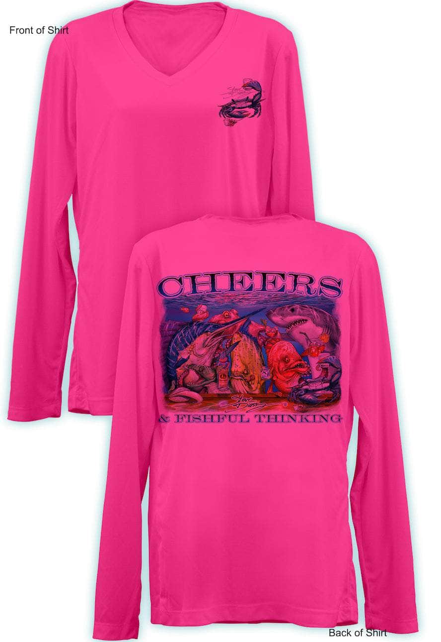 Cheers- Ladies Long Sleeve V-Neck-100% Polyester
